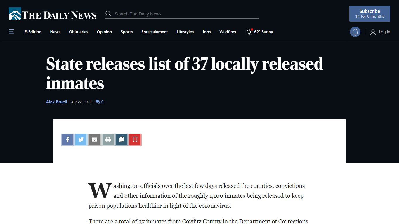 State releases list of 37 locally released inmates